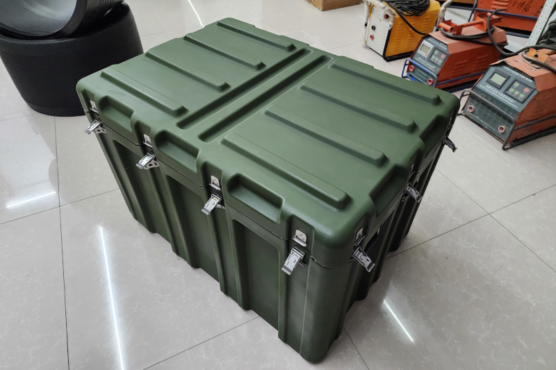 Placing equipment item by item into the cells of a case (illustrative photo)